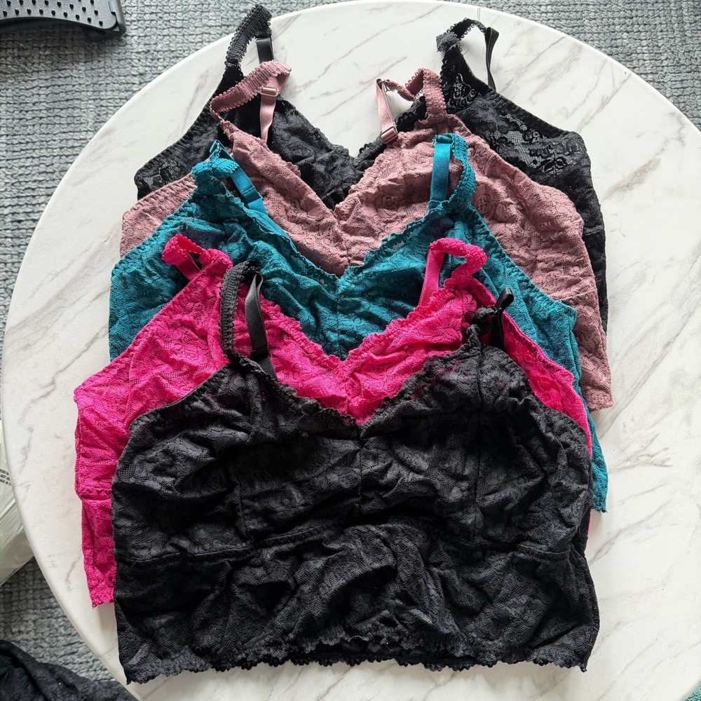 Five Torrid Unlined Lace Bralette-All Size 3